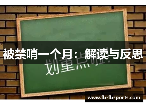 被禁哨一个月：解读与反思